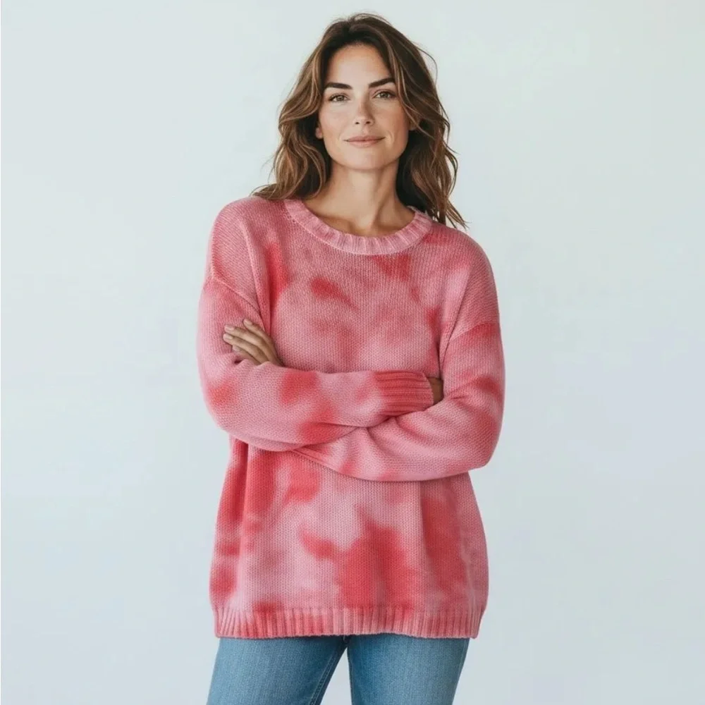 Sz S/M Wooden Ships NWOT $135 MSRP  Pink Tie Dye Sweater - Picture 3 of 8